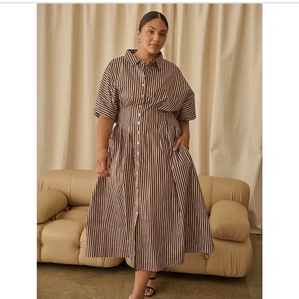 3X Sugarlips Plus Size Striped Dolman Sleeve Shirt Dress
